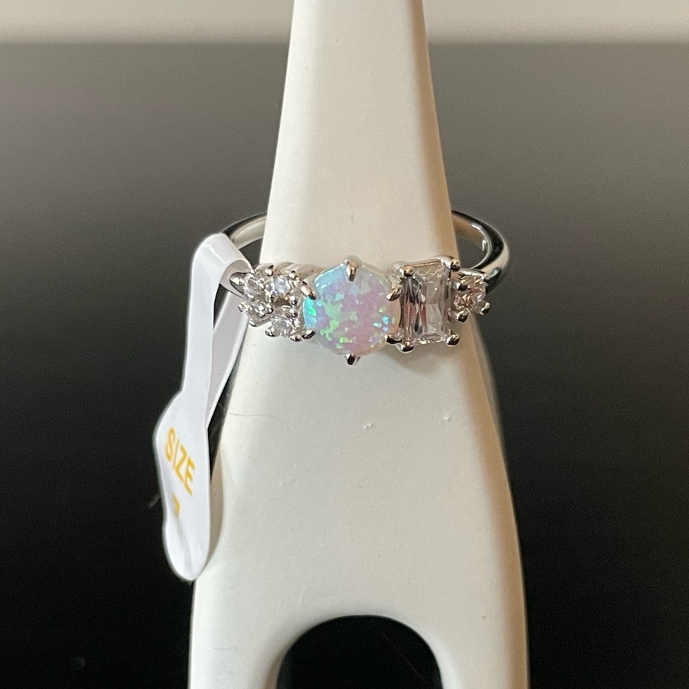 BP Sterling Club Ring with Light White Fire Opal (RBP 5418)